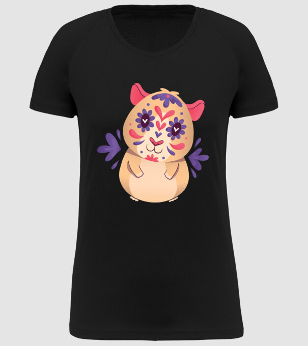 Porcușor de Guineea model negru pe tricou