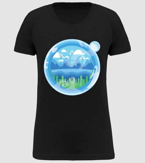 Natură model negru pe tricou