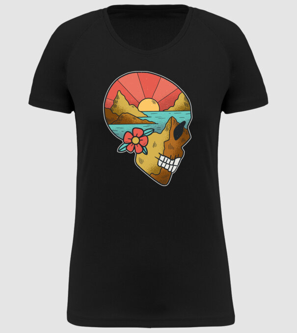 Natură Craniu model negru pe tricou