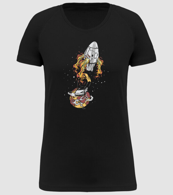 Tesla în spațiu model negru pe tricou