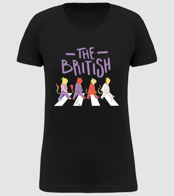 The British Pisicuțe model negru pe tricou