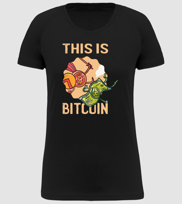 This is Bitcoin model negru pe tricou