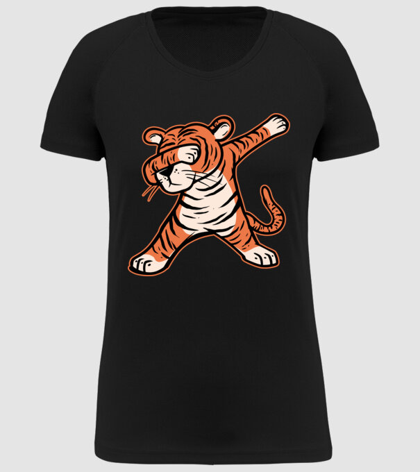 Tigru DAB model negru pe tricou