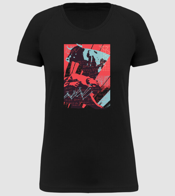 Bursa de Valori Taur vs Urs model negru pe tricou