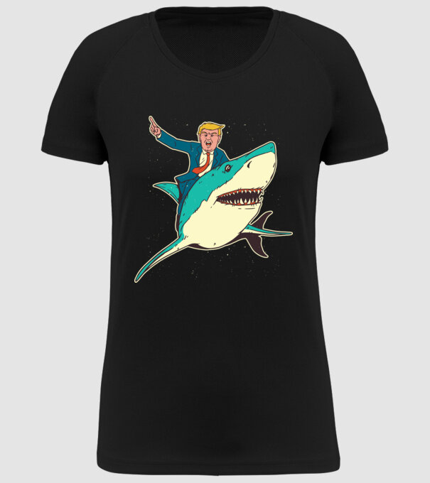 Trump Rechin model negru pe tricou
