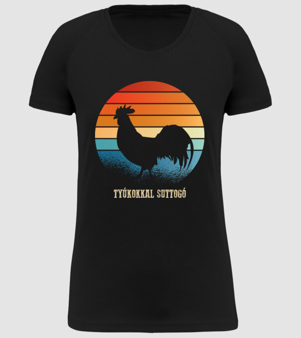 șoptind cu găinile model negru pe tricou
