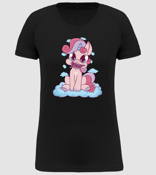 Unicorn cu bomboane model negru pe tricou