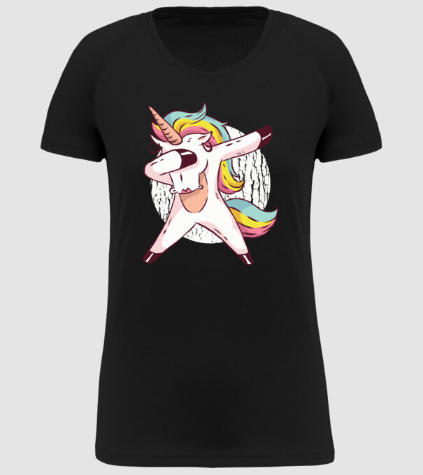 Unicorn DAB model negru pe tricou