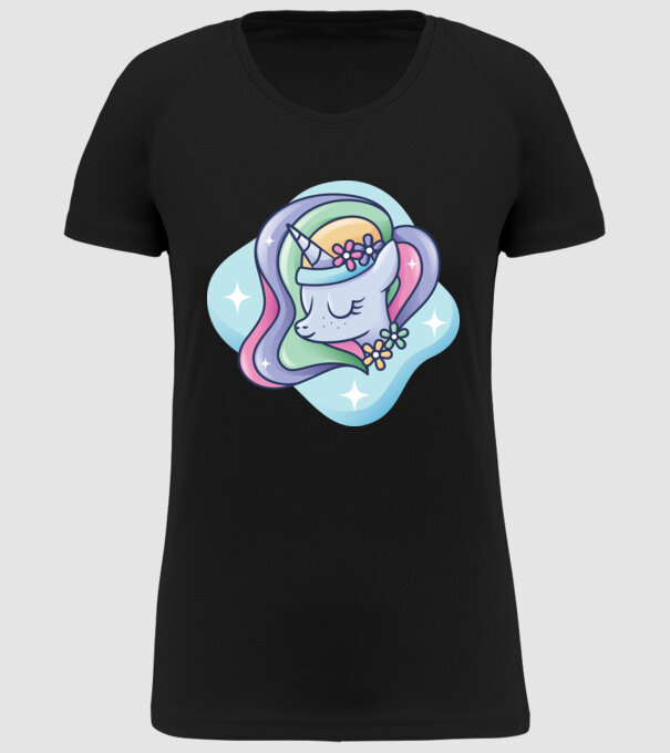 Cap de unicorn model negru pe tricou