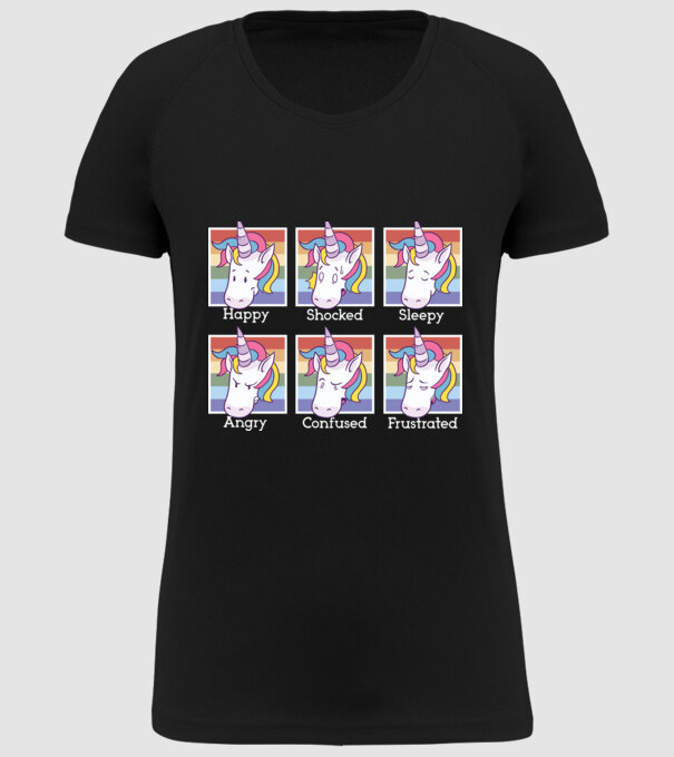 Capete de unicorn model negru pe tricou
