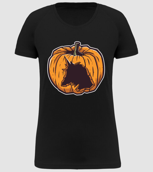 Dovleac de Halloween Unicorn model negru pe tricou