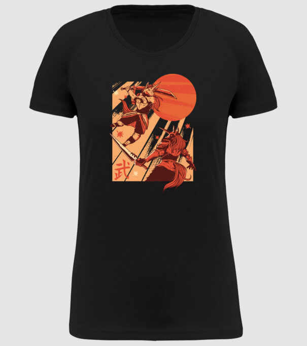 Unicorn Războinic model negru pe tricou