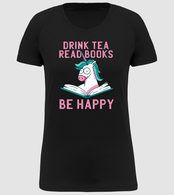 Unicorn Lectură Carte model negru pe tricou