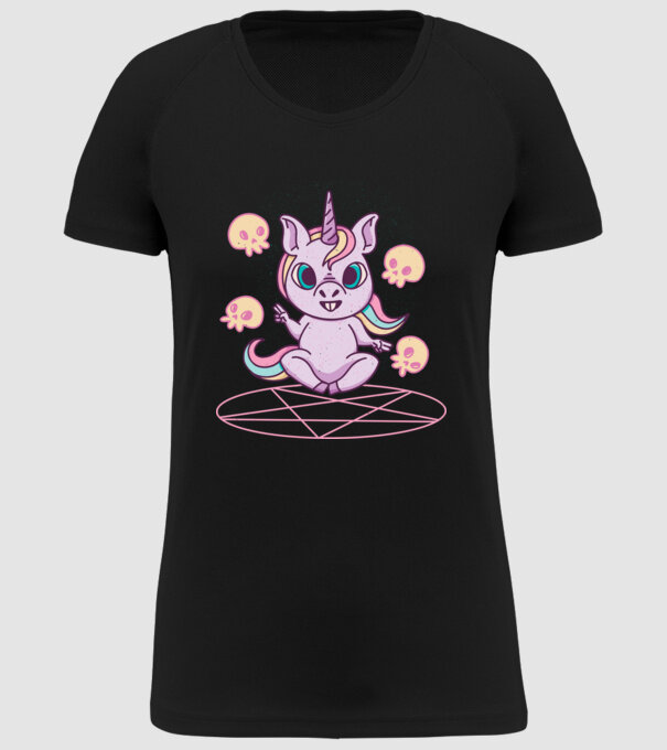 Unicorn invocare model negru pe tricou