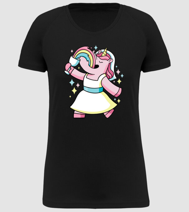 Unicorn Mireasă model negru pe tricou