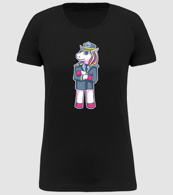 Unicorn Pilot model negru pe tricou