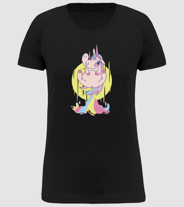 Bășină Unicorn model negru pe tricou