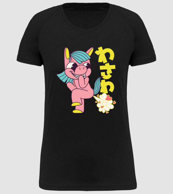 Bășică Unicorn model negru pe tricou