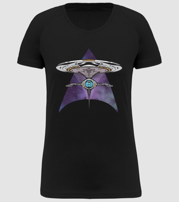 Navă spațială model negru pe tricou