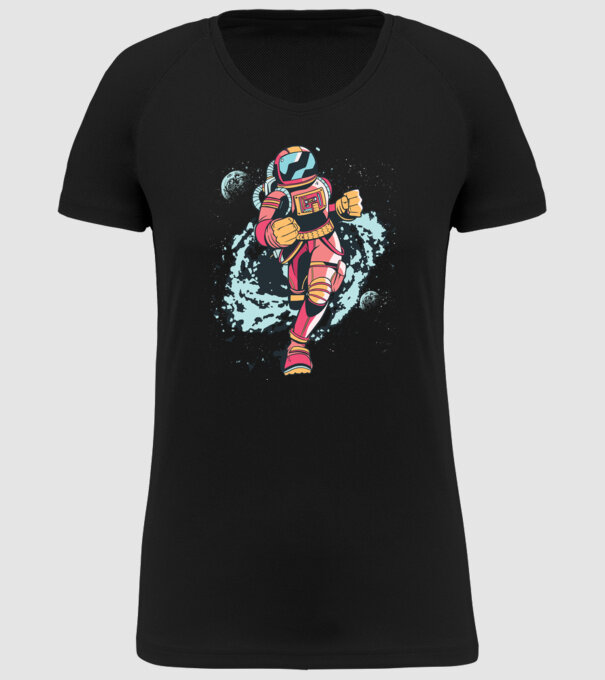 Alergare Astronaut model negru pe tricou