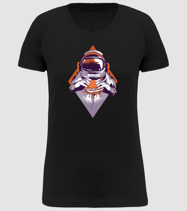 Hamburger Astronaut model negru pe tricou