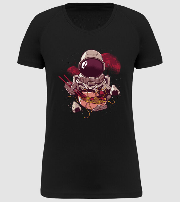 Astronaut Ramen model negru pe tricou