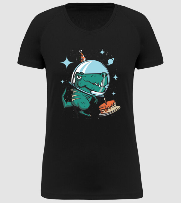 Astronaut T-rex Ziua de naștere model negru pe tricou