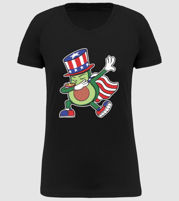 SUA Avocado DAB model negru pe tricou