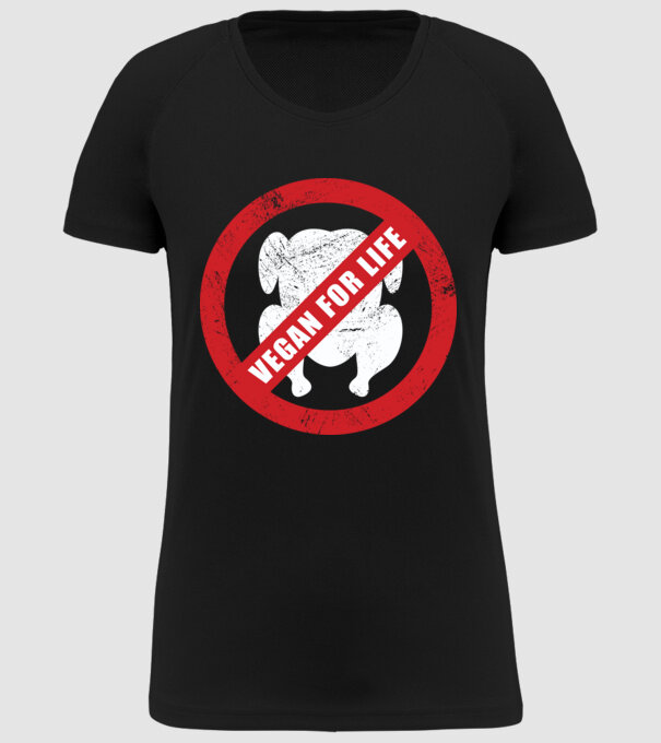 Vegan pe viață model negru pe tricou