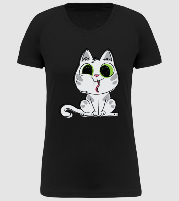 Pisicuță amuzantă model negru pe tricou
