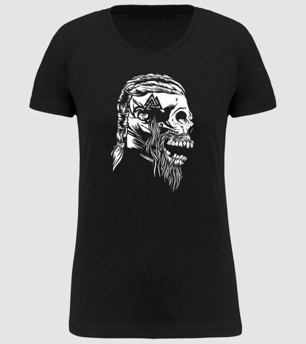 Craniu Viking model negru pe tricou