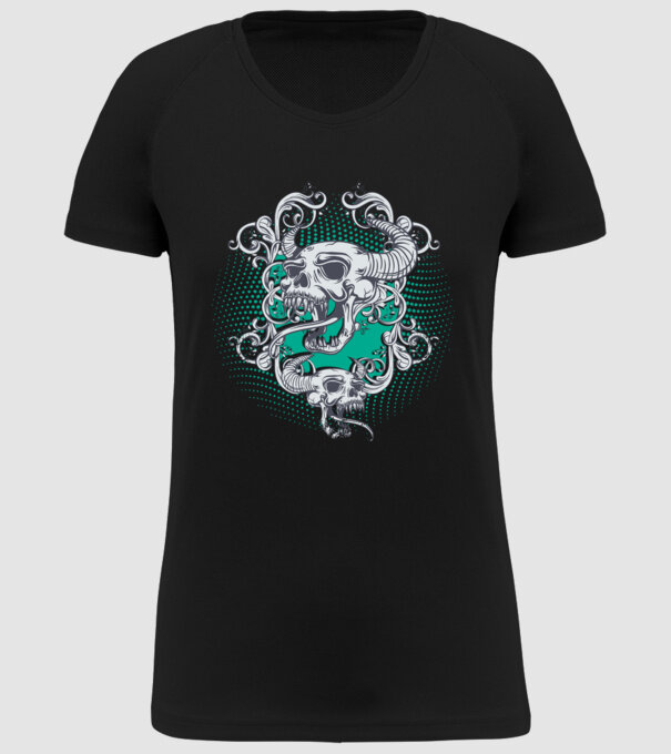 Vintage Craniu model negru pe tricou