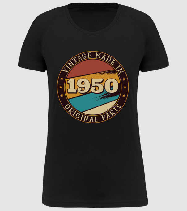 Vintage Made in 1950 Original Parts Retro Birthday model negru pe tricou