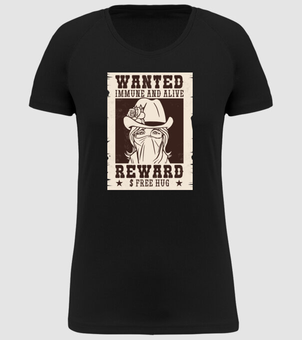 Afiș Wanted - Îmbrățișări gratuite model negru pe tricou