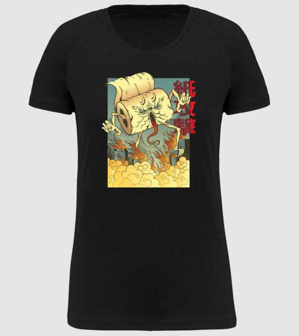 Monstru hârtie igienică model negru pe tricou