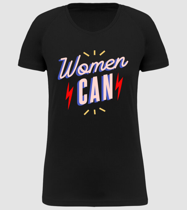 Women Can de Ziua Femeii model negru pe tricou