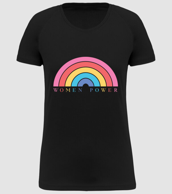 Women Power Curcubeu Ziua Femeii model negru pe tricou