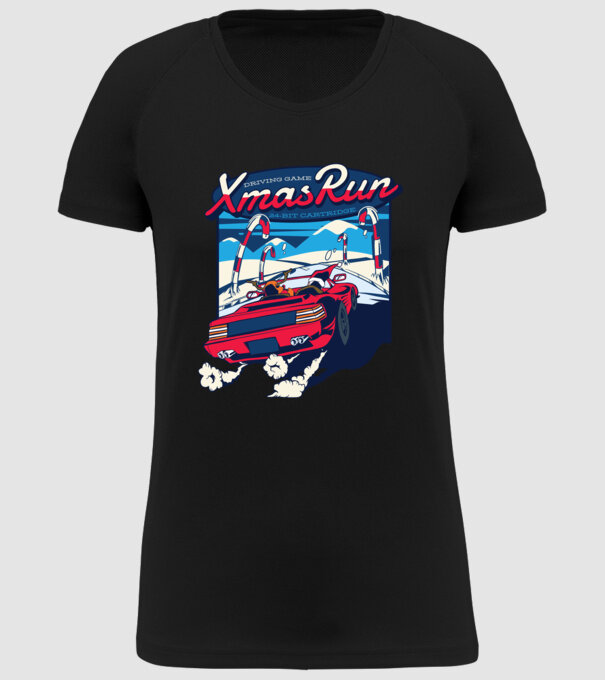 Xmas Outrun Retro Jucărie Crăciun model negru pe tricou