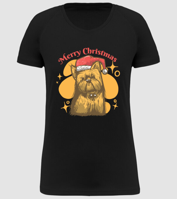 Crăciun Yorkie model negru pe tricou