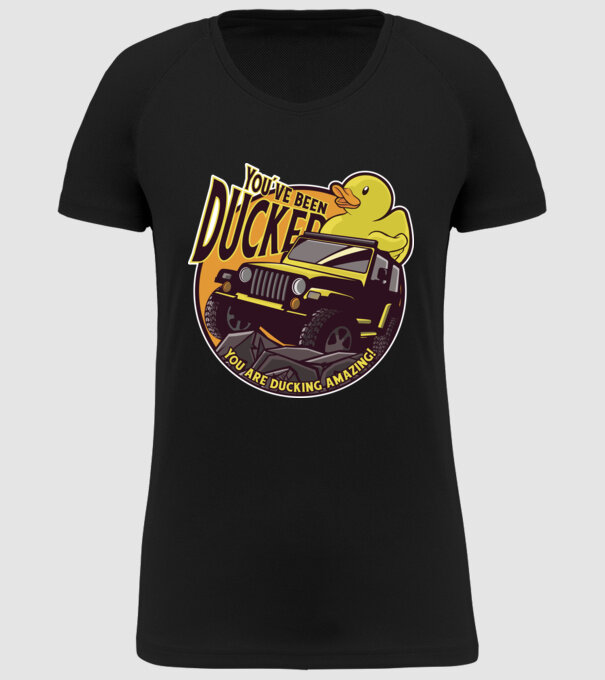 'You''ve been ducked - Off road SUV' model negru pe tricou