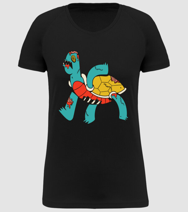 Broască țestoasă Zombie model negru pe tricou