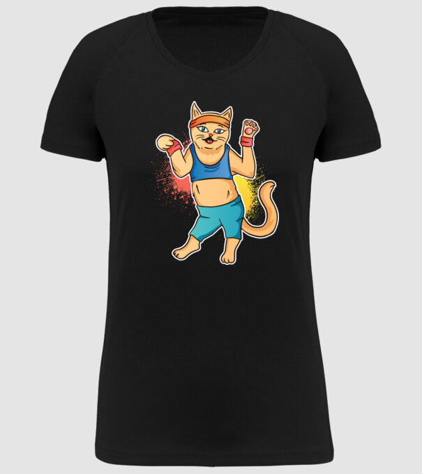 Zumba Pisică antrenament model negru pe tricou