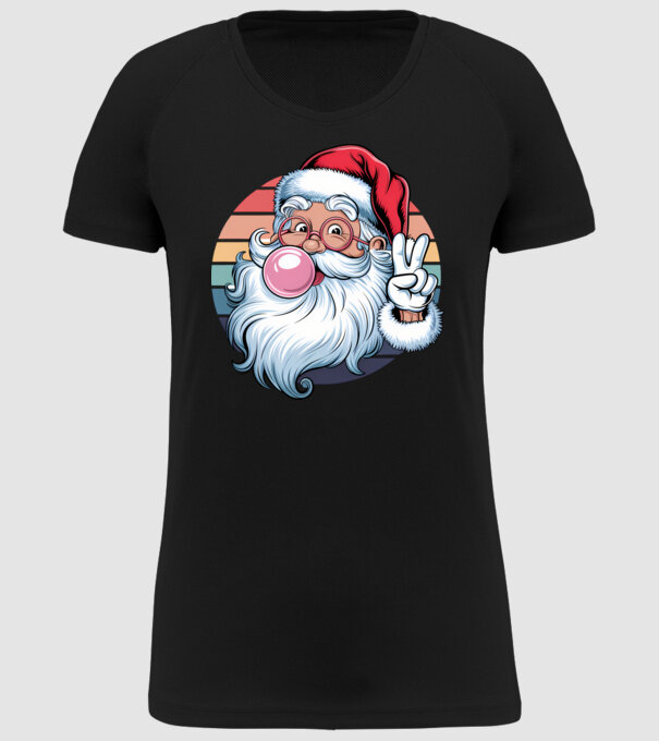 Bubble gum santa model negru pe tricou