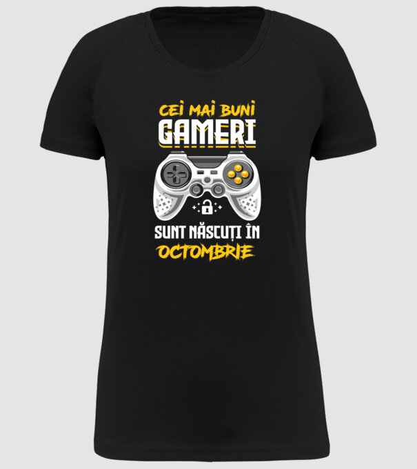 cei mai buni gameri sunt născuți în octombrie model negru pe tricou