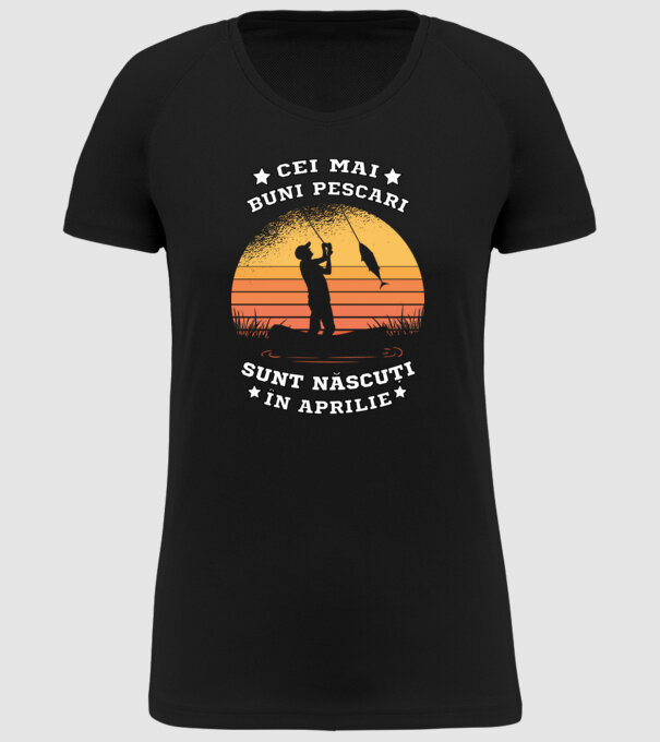 Cei mai buni Pescari sunt născuți în Aprilie model negru pe tricou