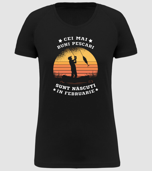 Cei mai buni Pescari sunt născuți în Februarie model negru pe tricou