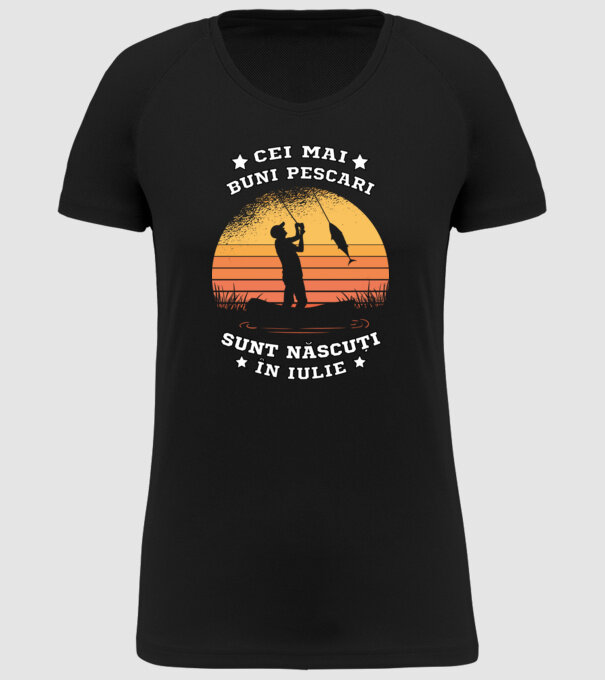 Cei mai buni Pescari sunt născuți în Iulie model negru pe tricou