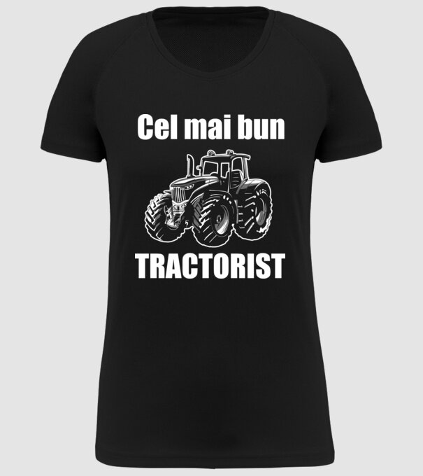 Cel mai bun tractorist model negru pe tricou