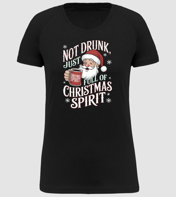 Christmas Spirit Santa model negru pe tricou
