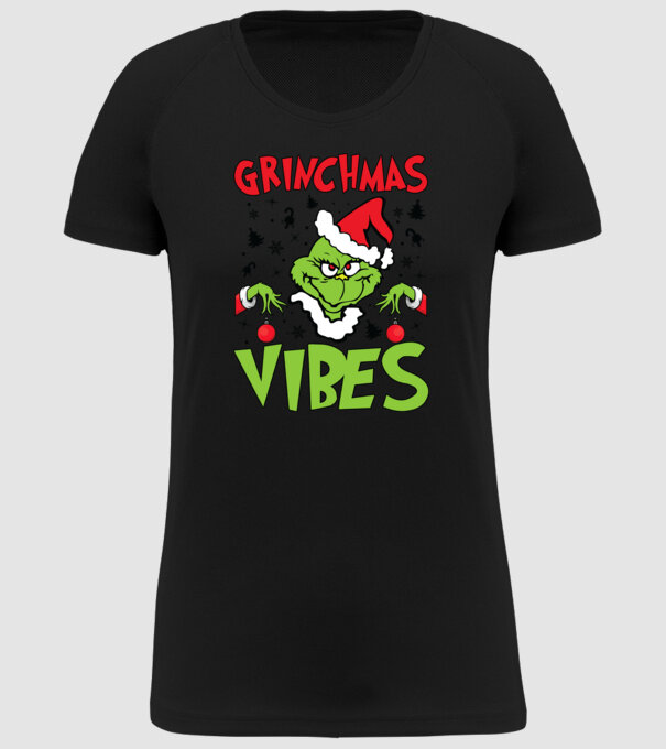 Grinchmas Vibes - Grinch model negru pe tricou